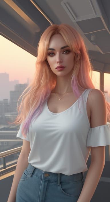 Soft Pastel Golden Hour Scene in Stunning Real Engine 5 Styl...