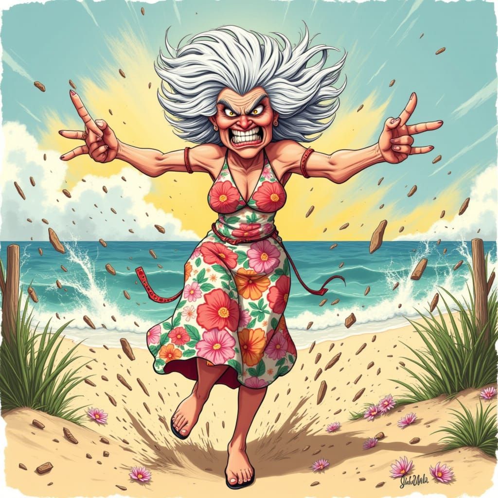 Angry meemaw wears a bikini