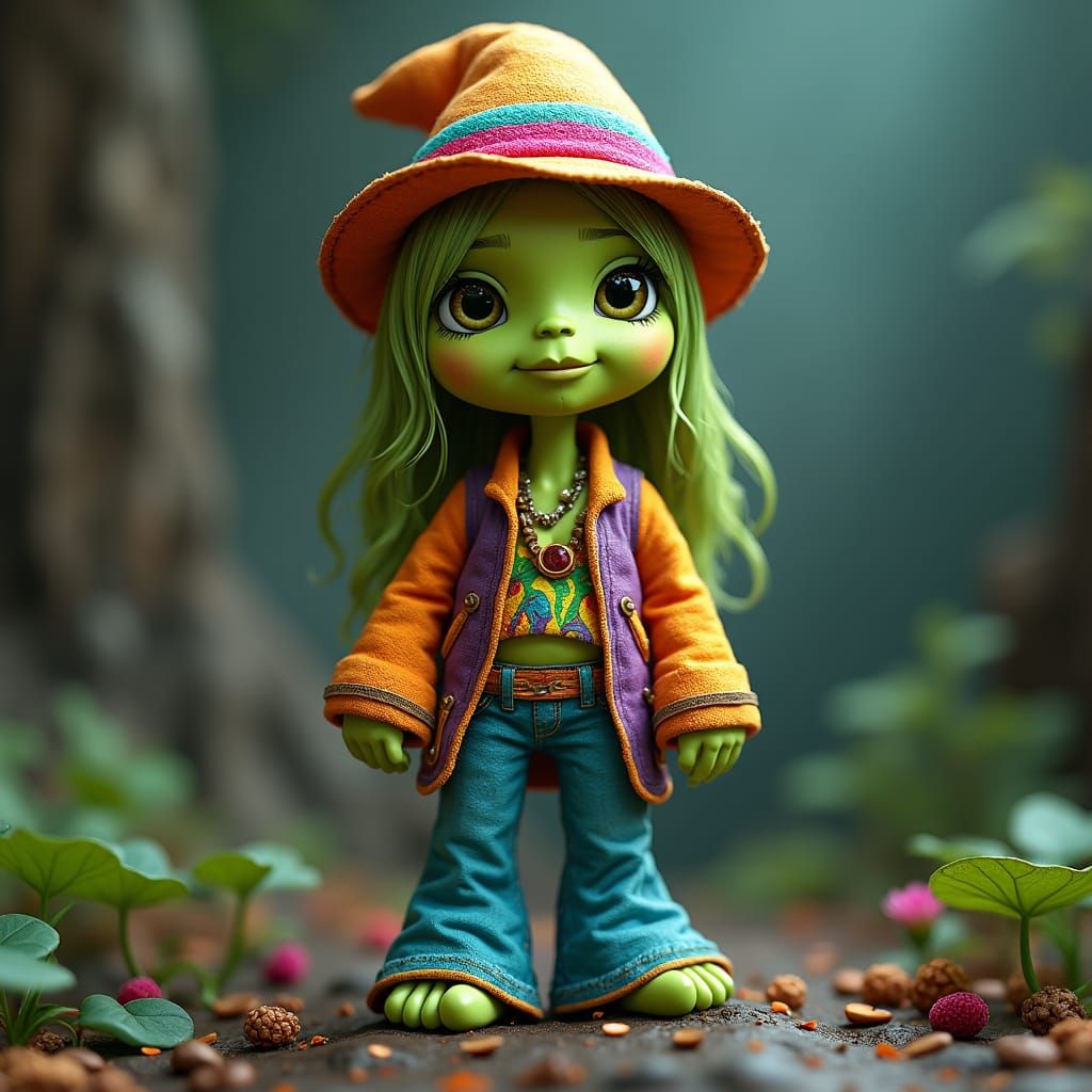 Psychedelic Hippie Pea in Detailed 3D Art