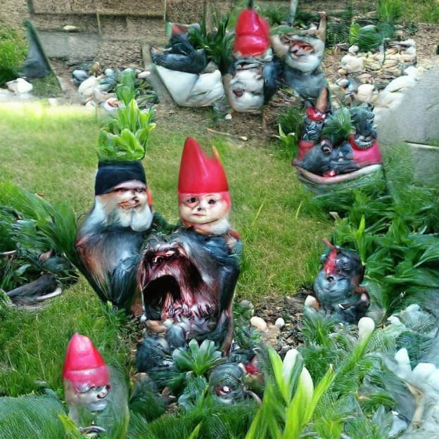 Menacing Horde of Garden Gnomes from Hell