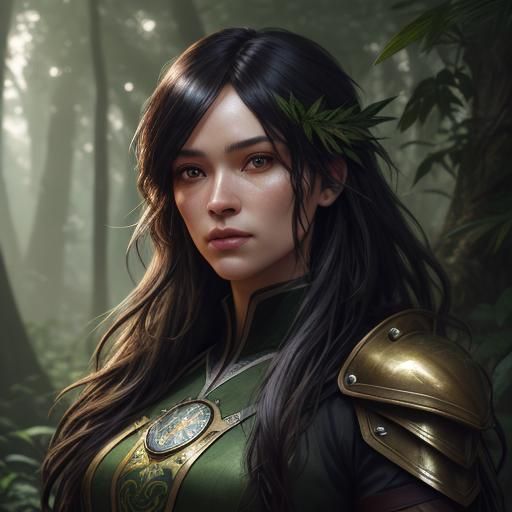 Intense Ranger Portrait in Art Nouveau Style