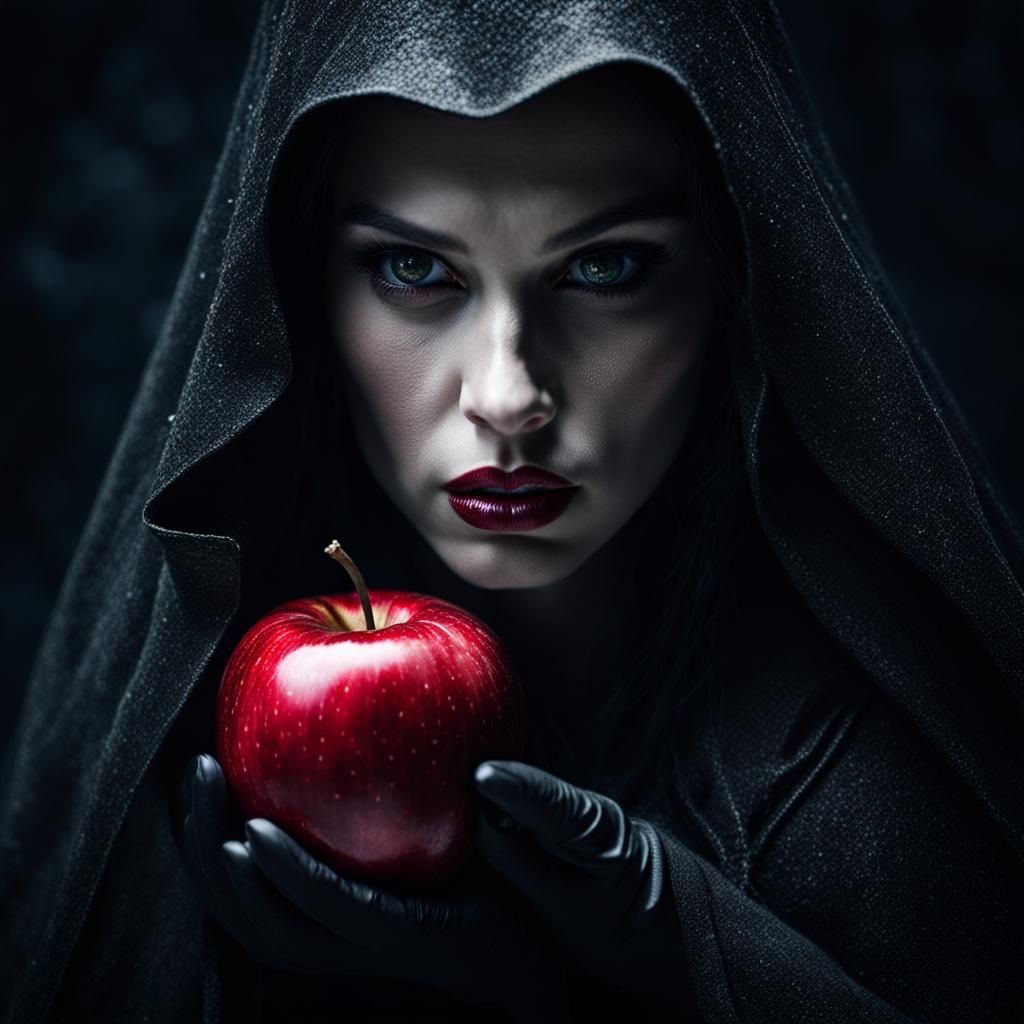 Snow White as Wicked Witch in Dark Fantasy Style