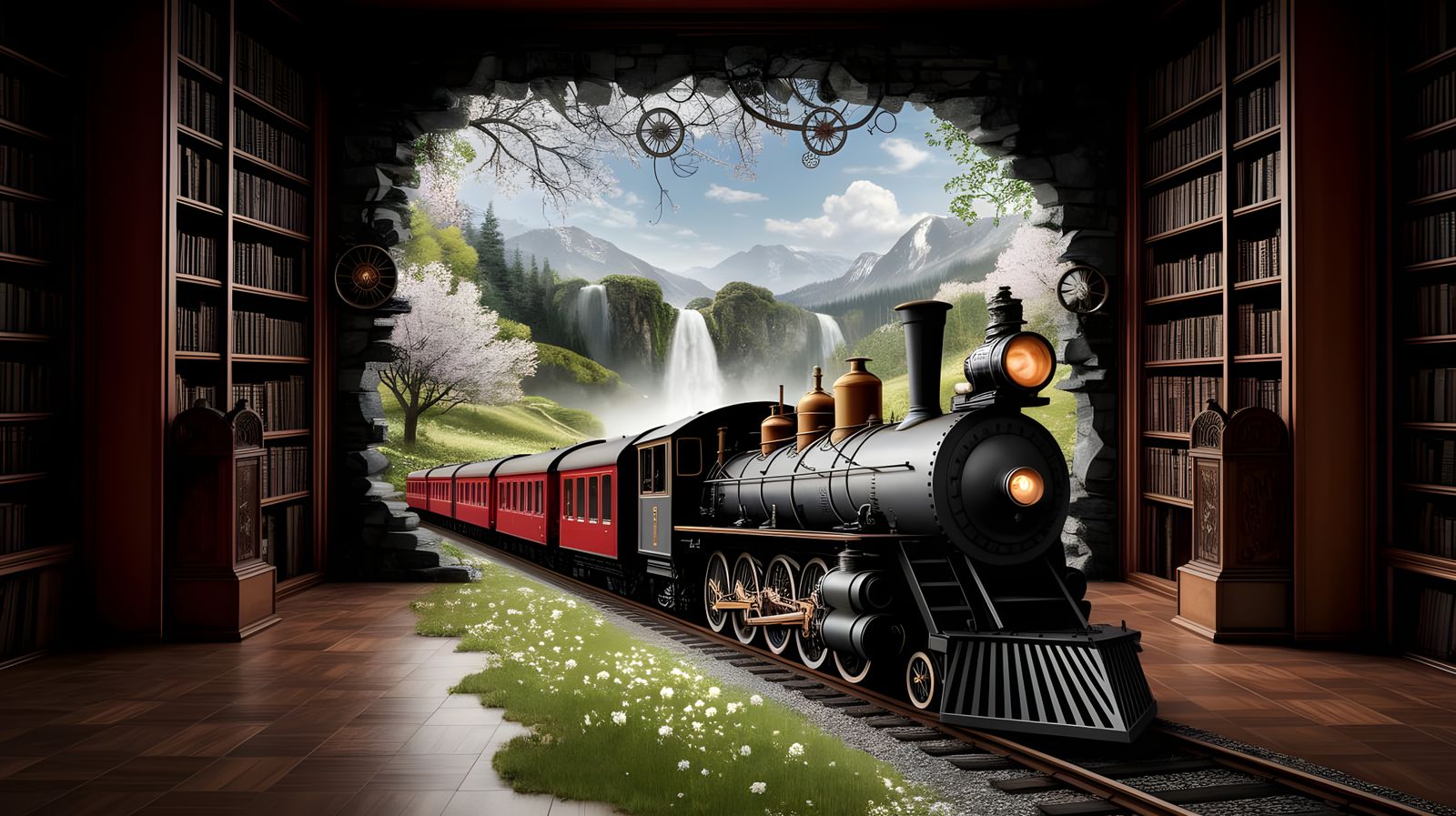Steam Train Crashes into Steampunk Library, Unveiling Spring...