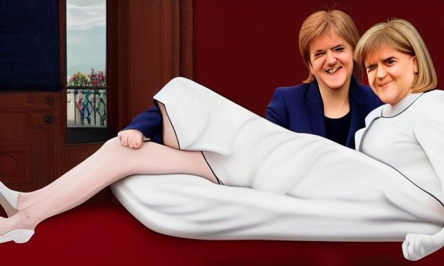 Abstract Bed Scene in Picasso Style