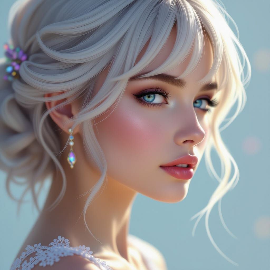 Rainbow Glow Portrait Inspired by Fantasy Realism