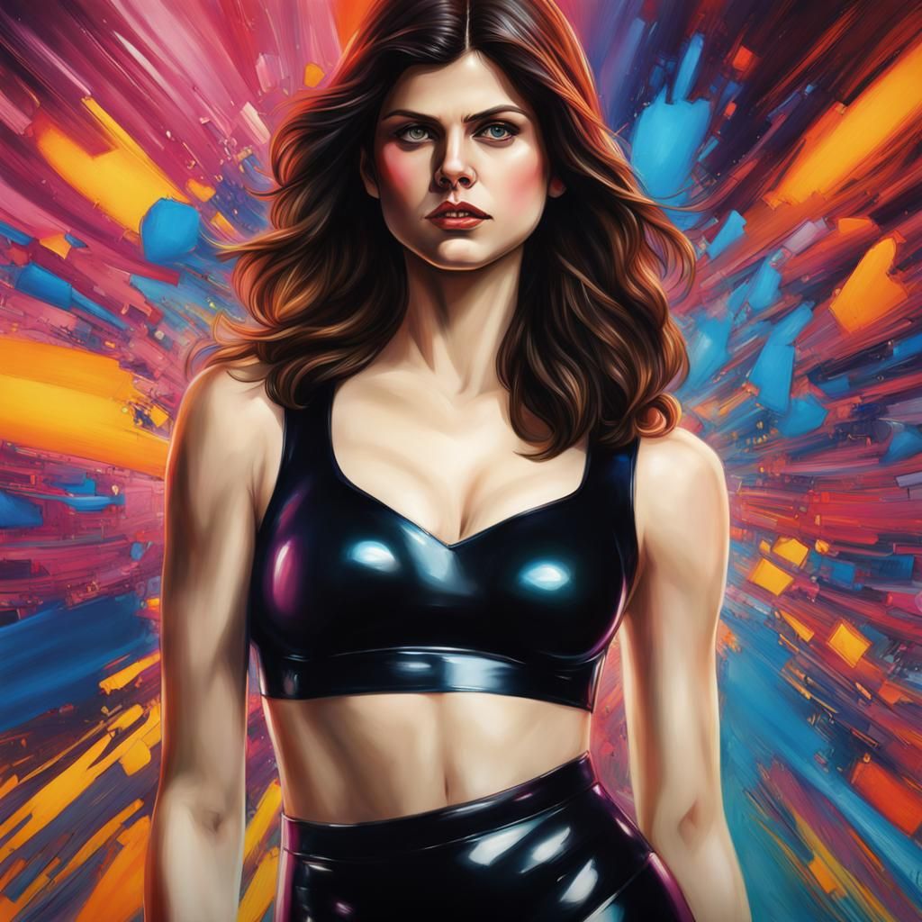 Alexandra Daddario in Tight Latex: Hyperrealistic Digital Ar...