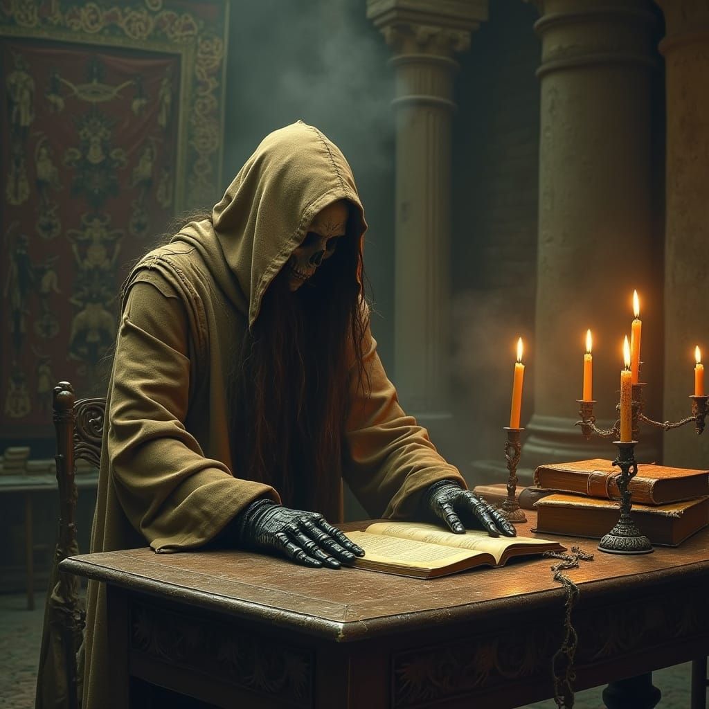 Skeletal Scholar Lost in Forgotten Lore