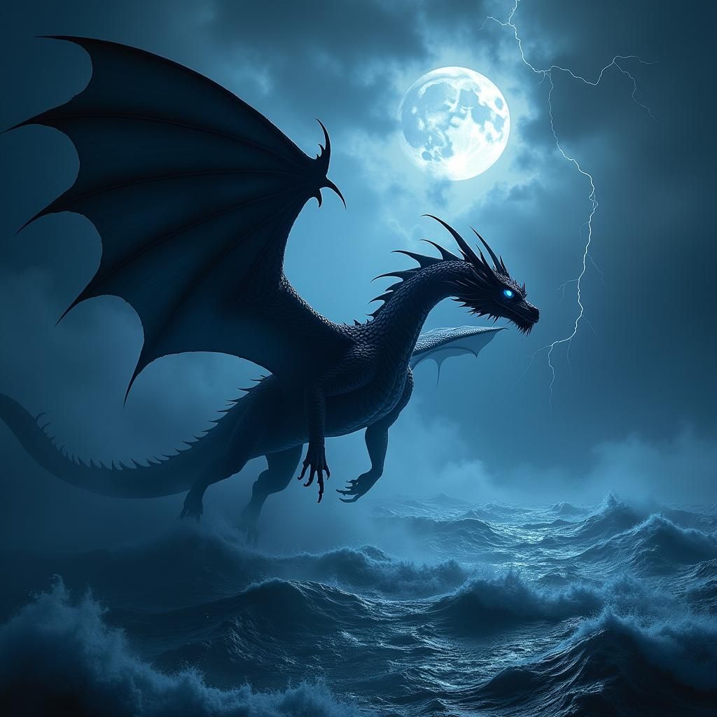 Dragon in Stormy Seas: Biomechanical Surrealism