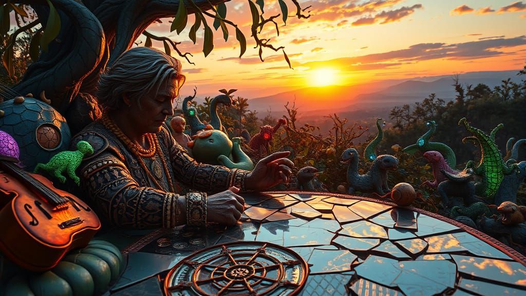 Mystical Prince in Bioluminescent Fantasy Kingdom