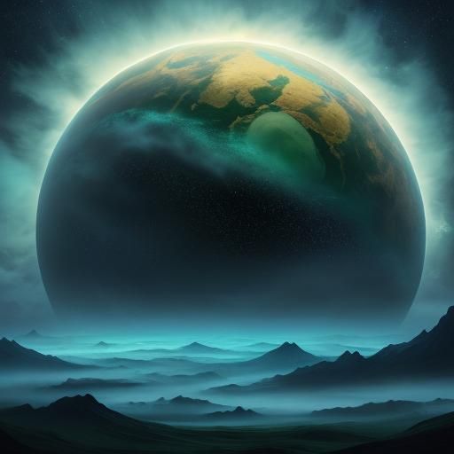 Surreal Gas Giant with Face in Dreamlike Scene