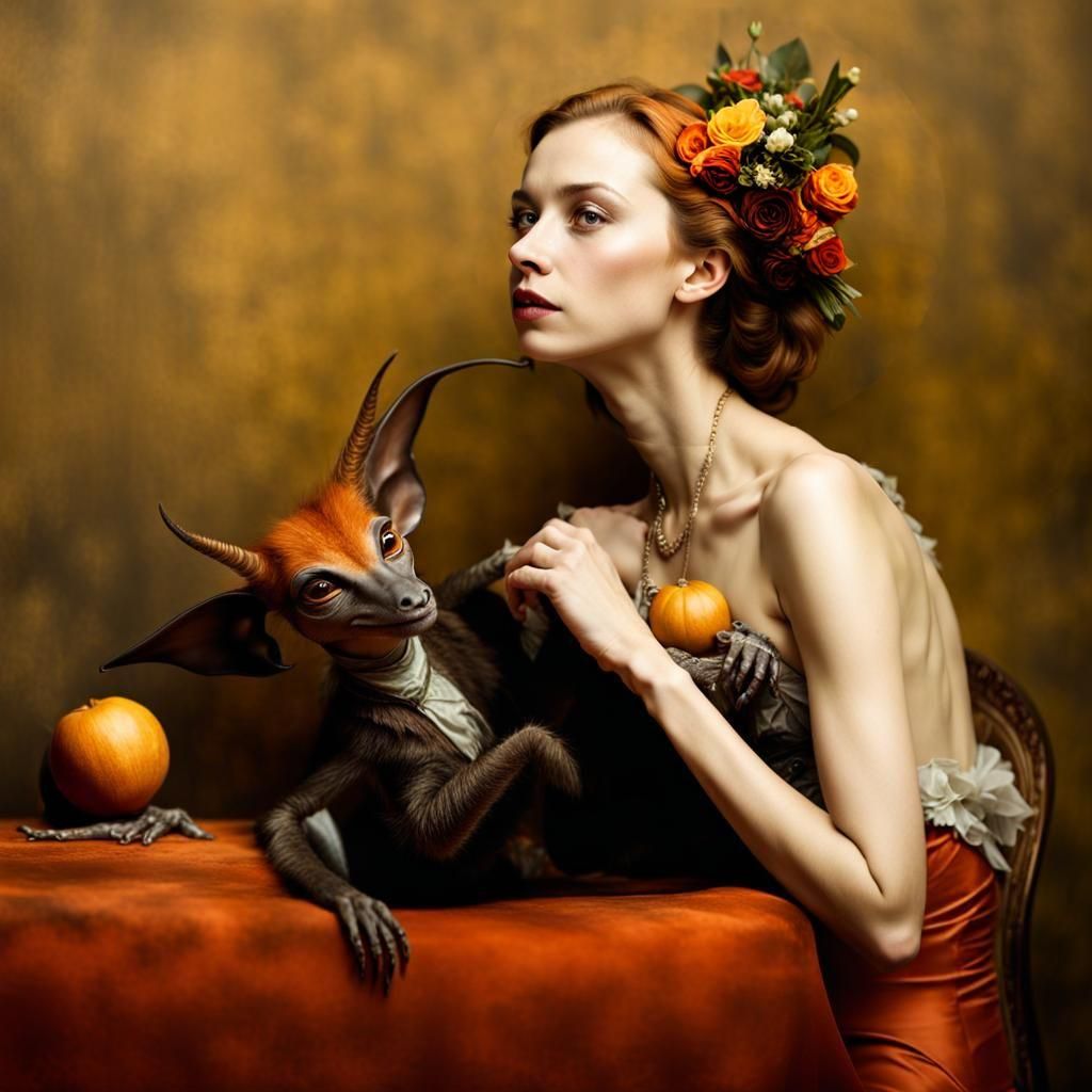 Surreal Alien Restaurant Celebration in Gritty Lighting