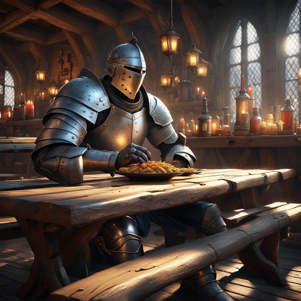 Knight Warrior's Feast in Medieval Tavern