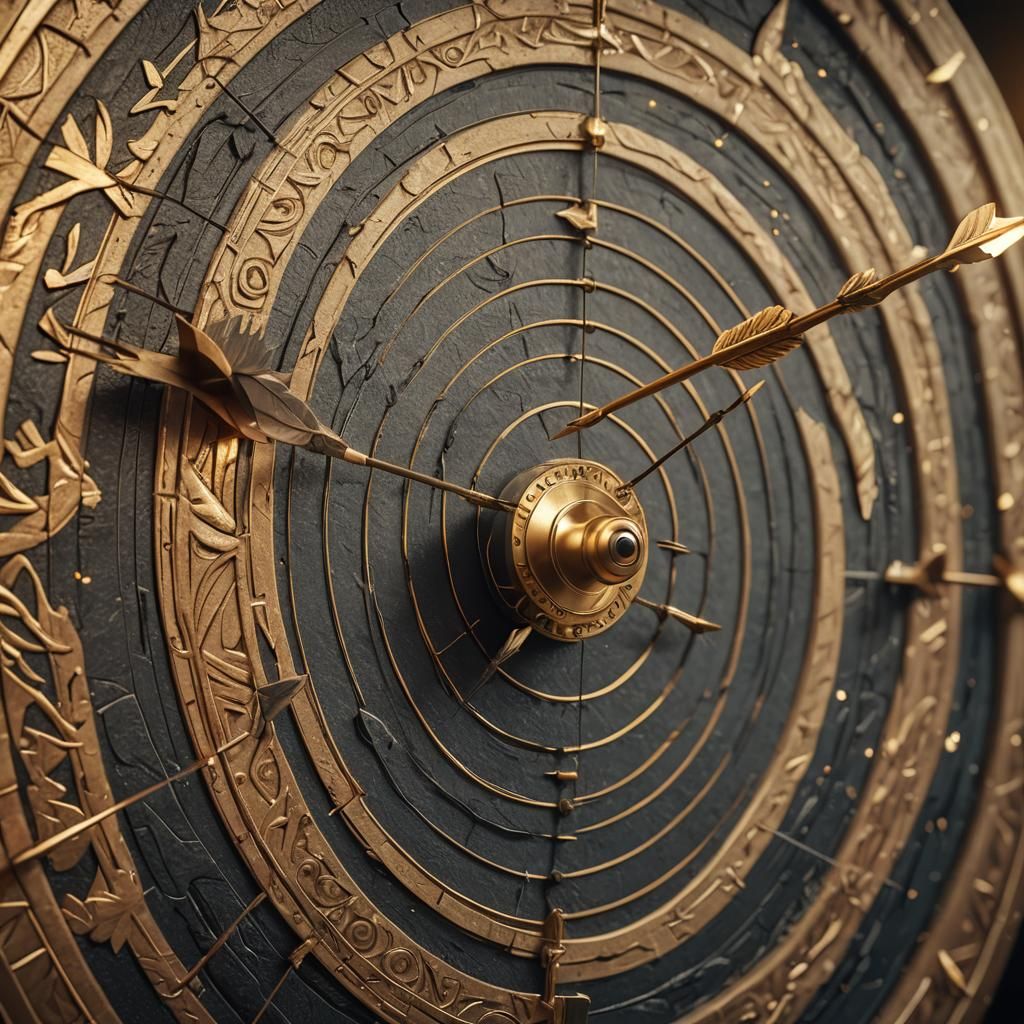 Archery Target in Golden Light, Fantasy Concept Art