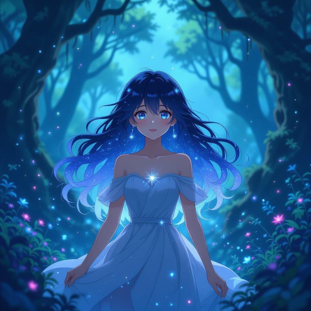 Anime Girl Transforms Into Stardust Constellation in Mystica...