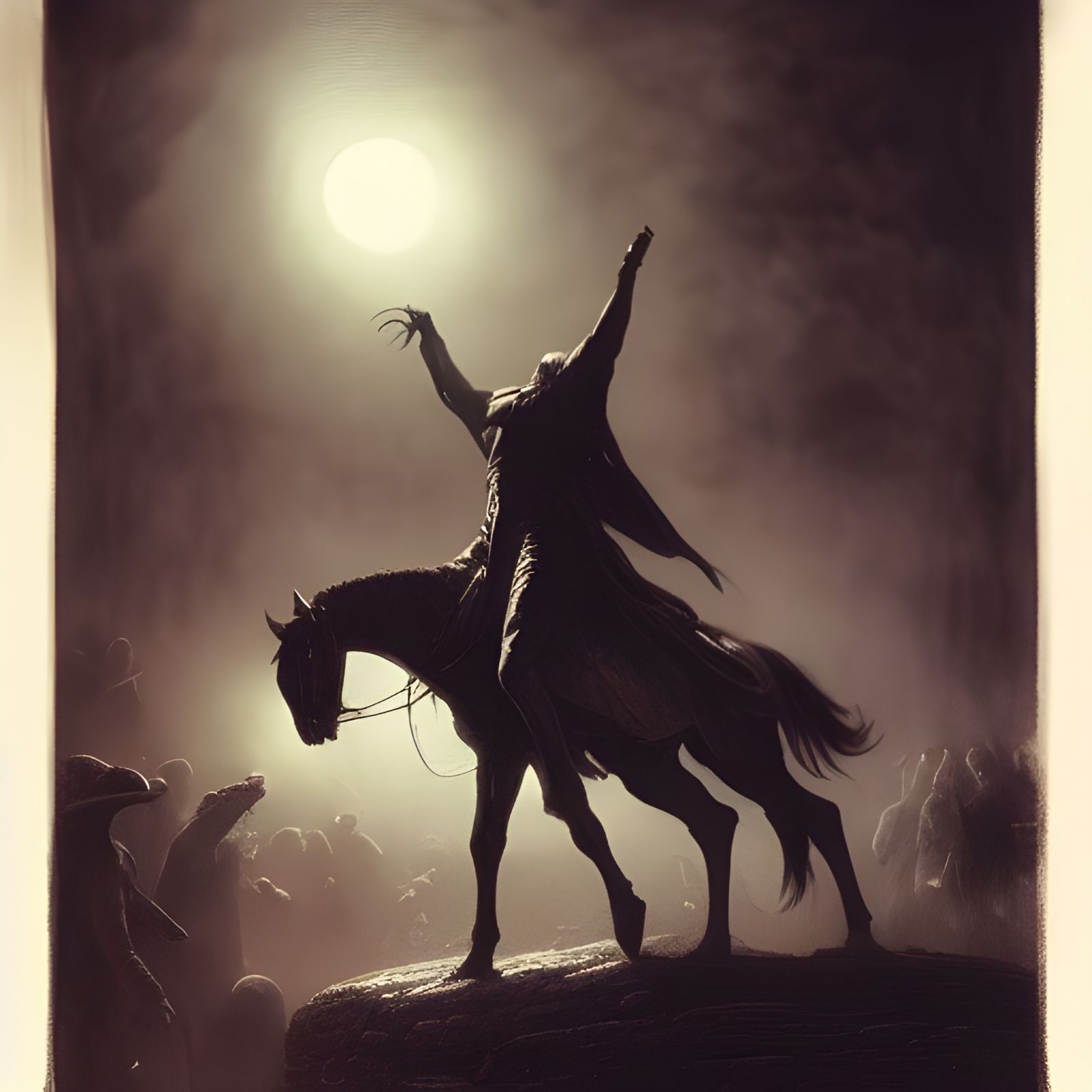 Headless Horseman Gothic Horror Illustration