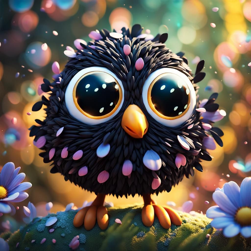 Adorable Bird with Googly Eyes: Hyperrealistic Fantasy Art