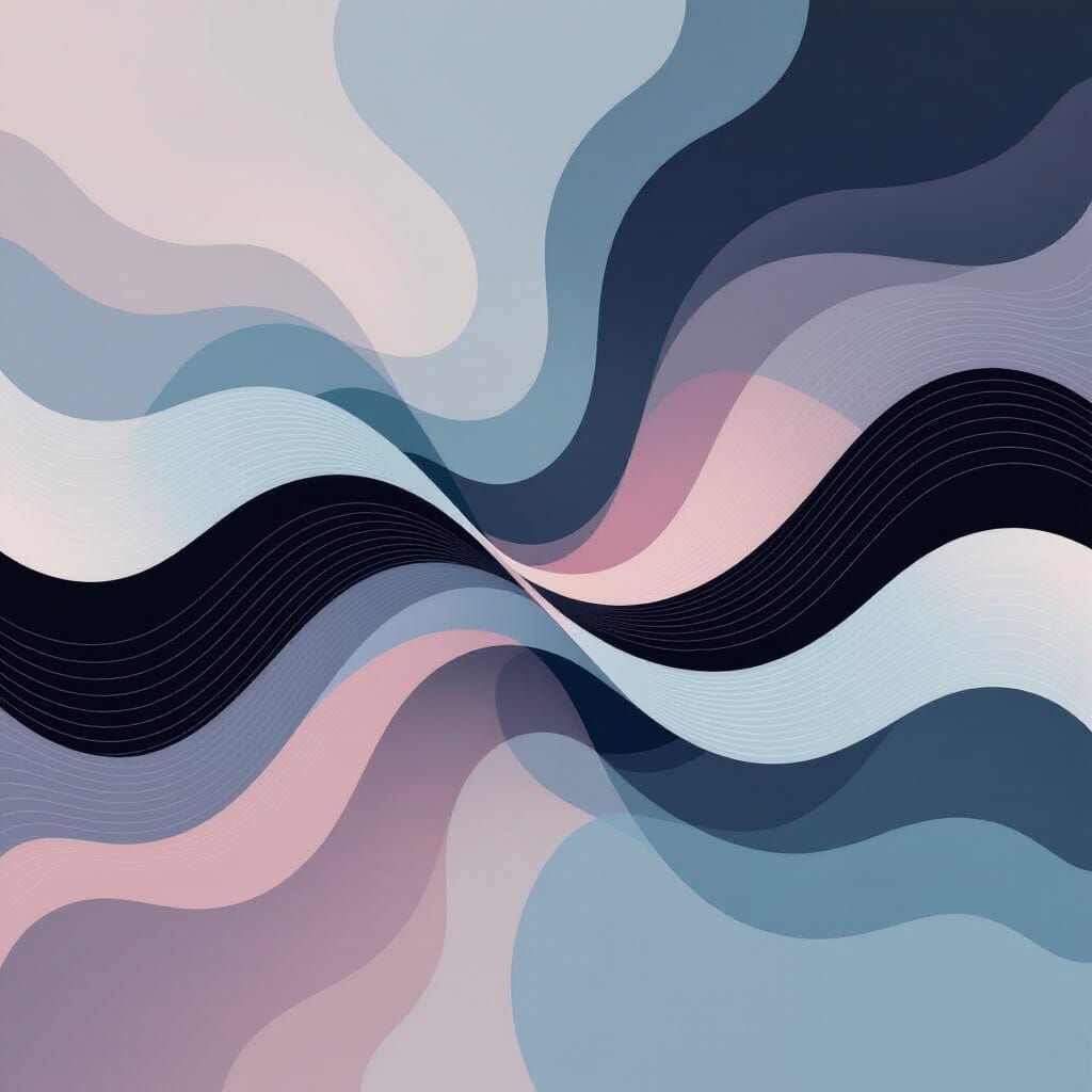 Abstract Color Gradients and Waveforms with Geometric Forms