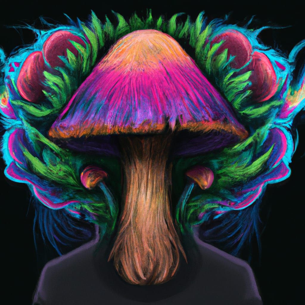 Gothic Mushroom Man in Deep Analogous Colors