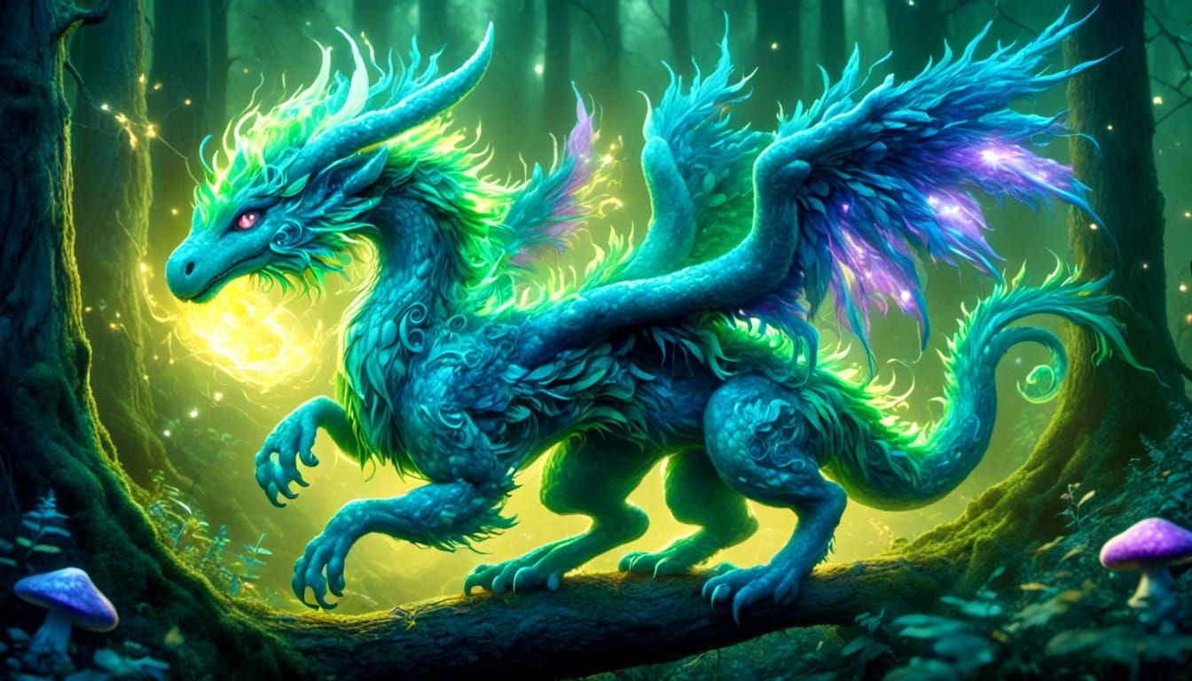 Cloud Dragon in Magical Forest