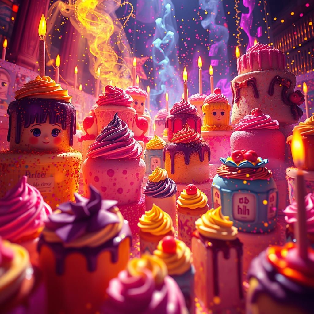 Whimsical Alcohol Ink Cake Display