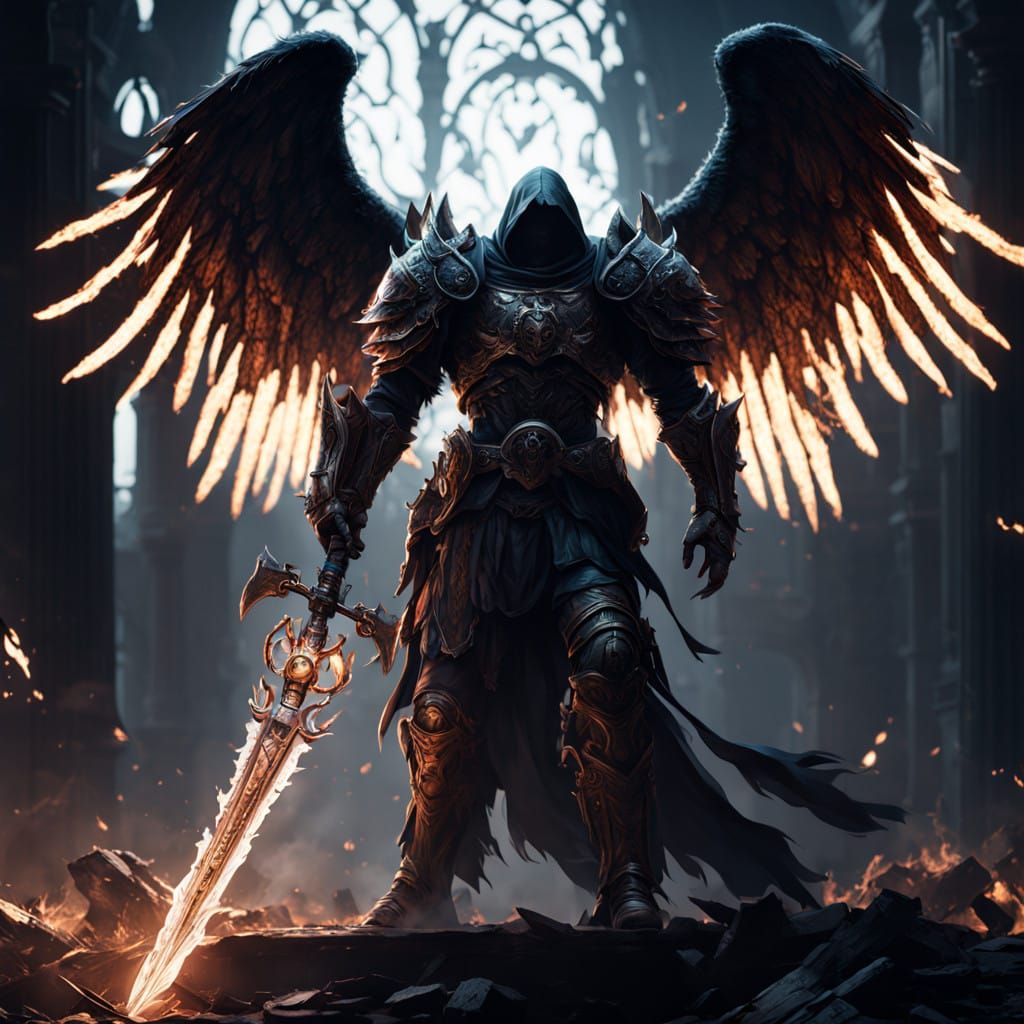 Fallen Angel Samael in Demonic Armor