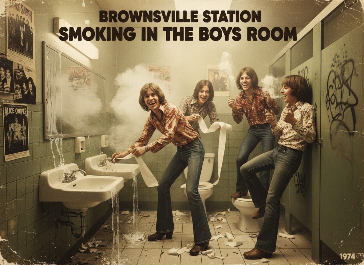 1974 High School Boys Room Chaos Poster