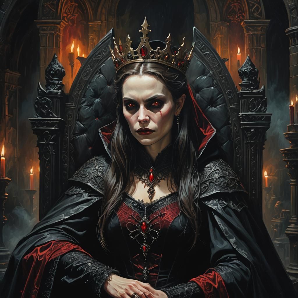 Vampire Queen in Gothic Dark Fantasy Portrait
