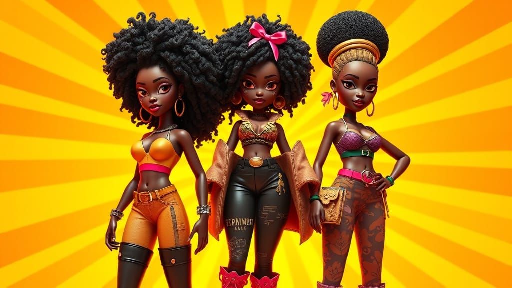 Urban Goddess Dolls in Polychromatic Graffiti Art Style