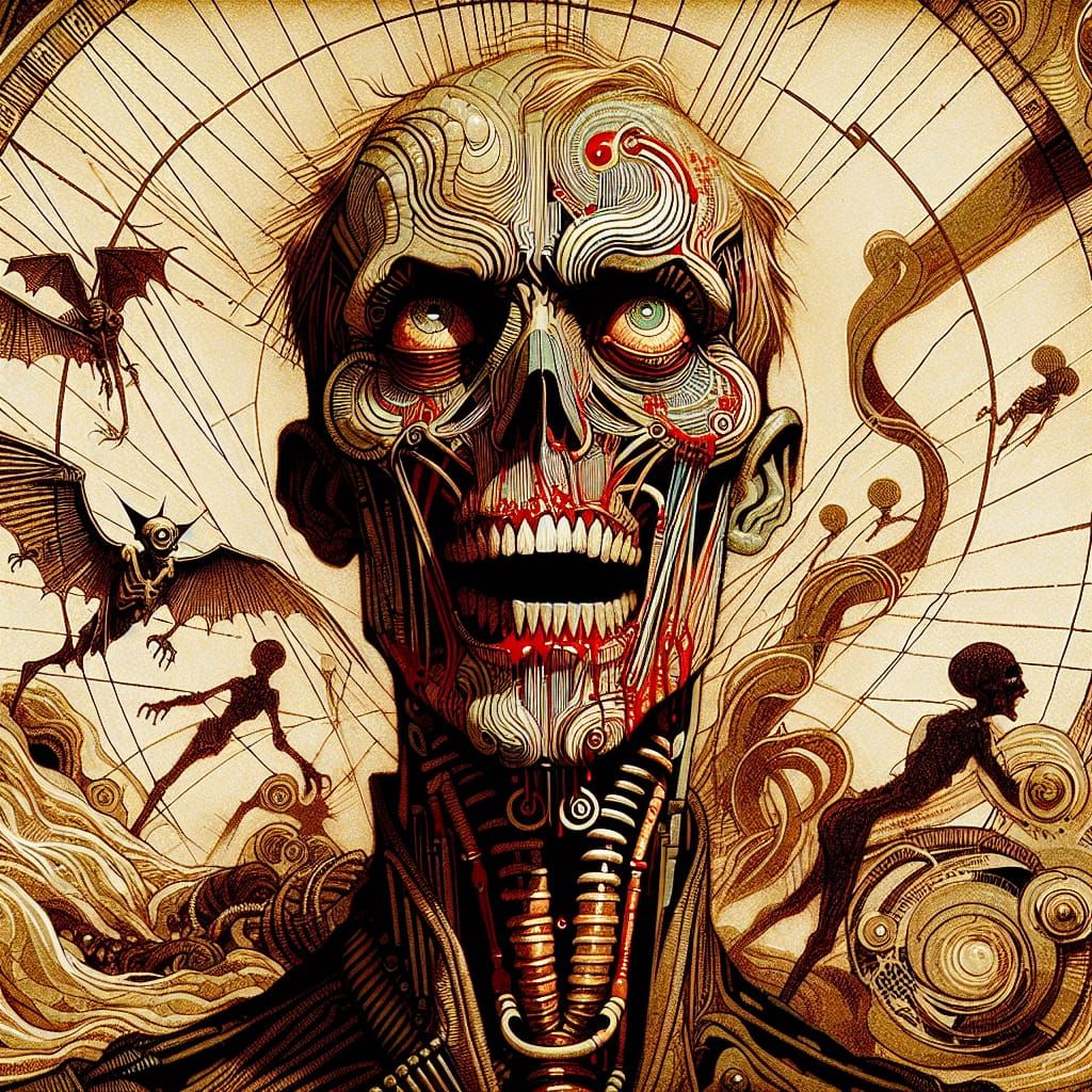 Surreal Gore Image in an Expressionist Style