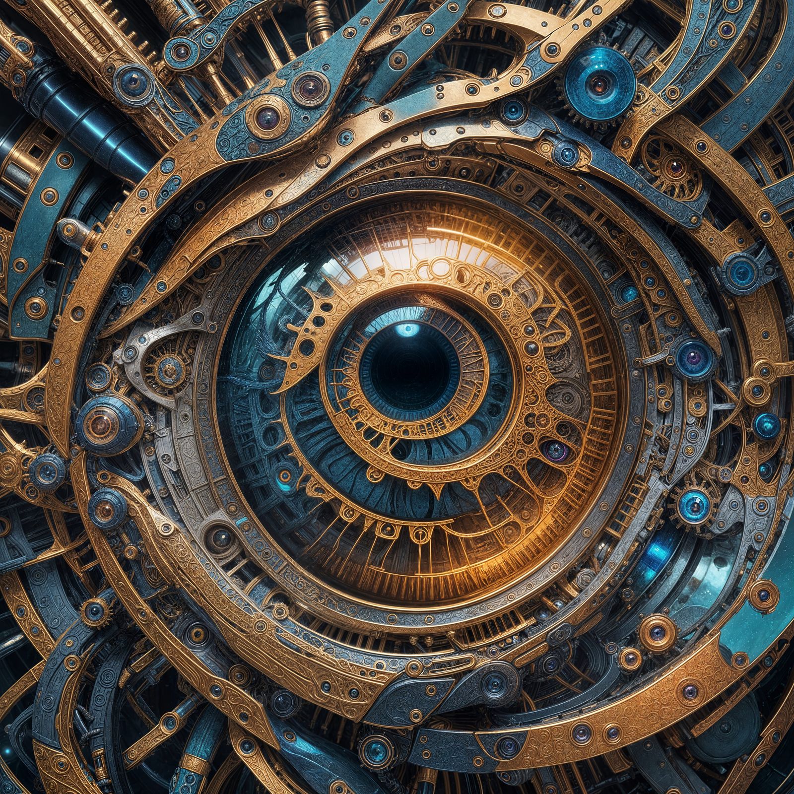 Intricate Biomechanical Eye: Fantasy Concept Art