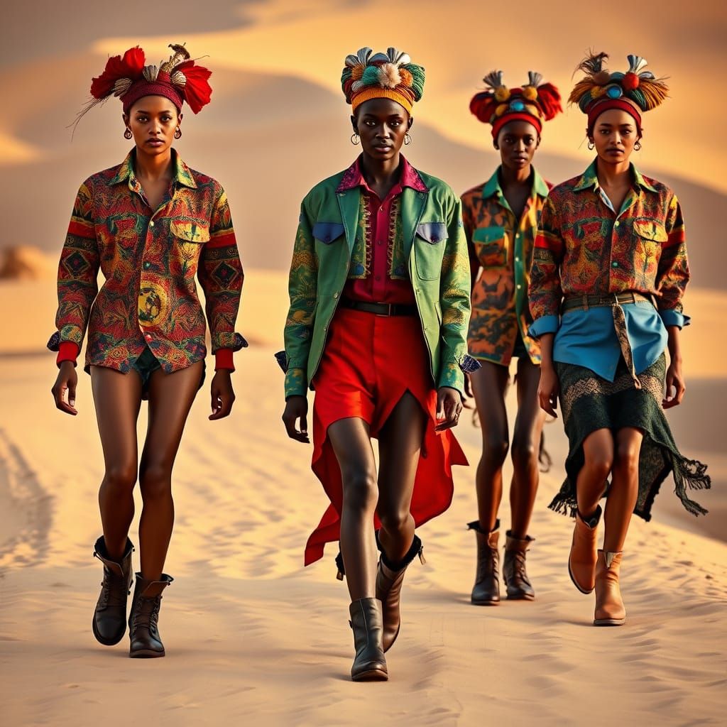 Eccentric Desert Runway: Vibrant Namibian-Inspired Summer Fa...