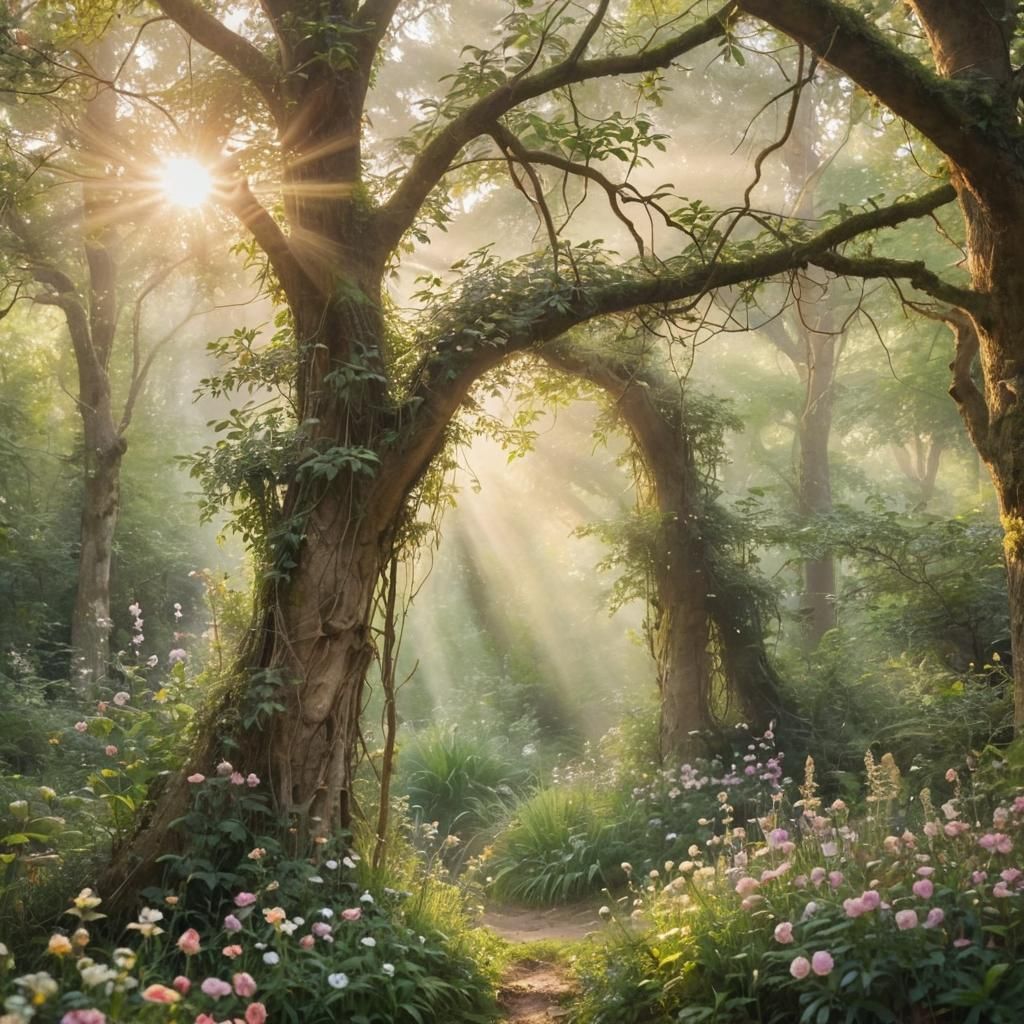 Magical Forest Well in Soft Focus Romanticism
