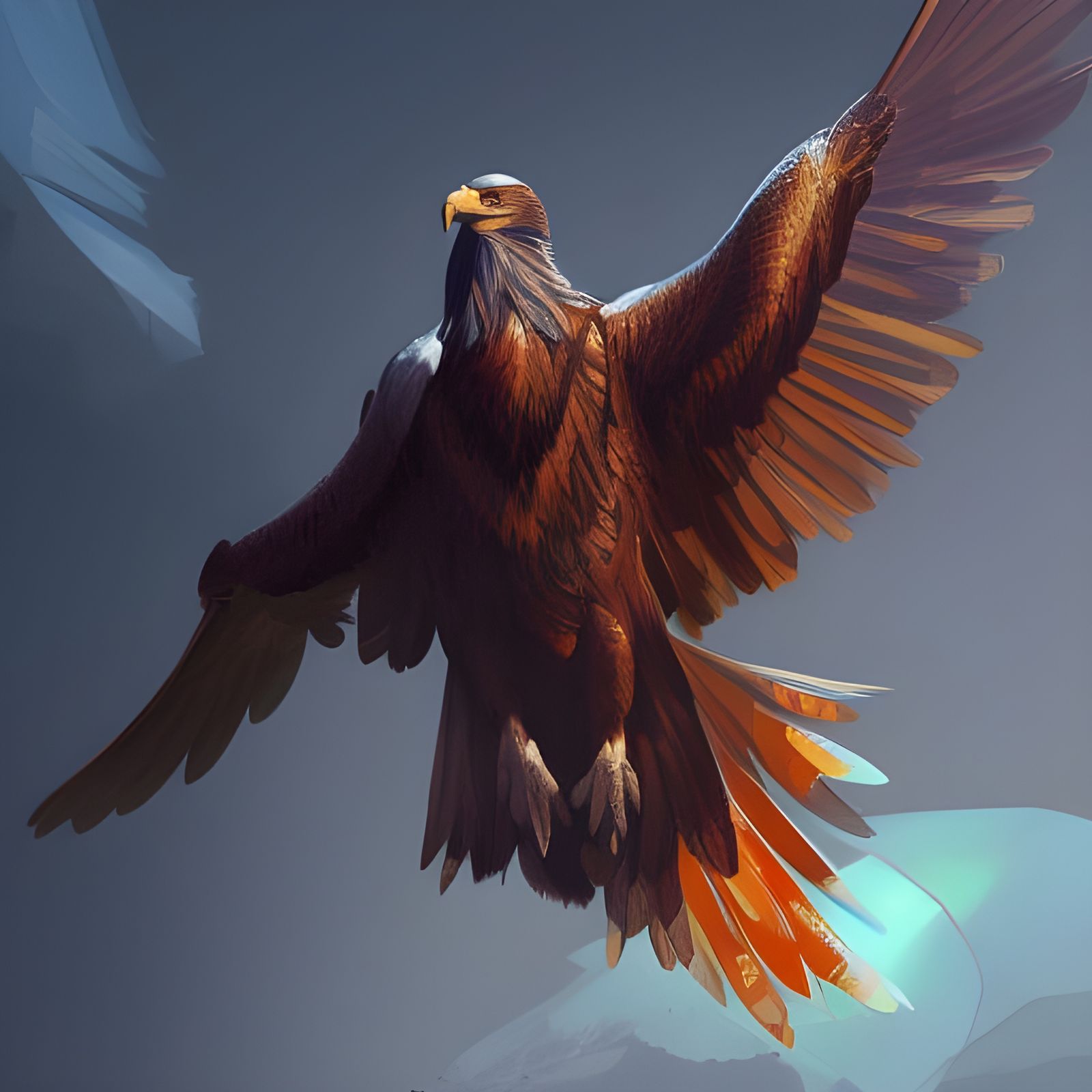 Hyperdetailed Eagle Concept Art in Art Nouveau Style