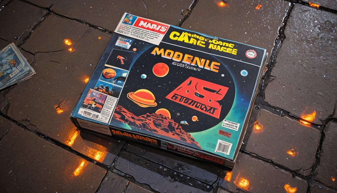 Cosmic Visions: Retrofuturistic Cydonia in Neon Hues