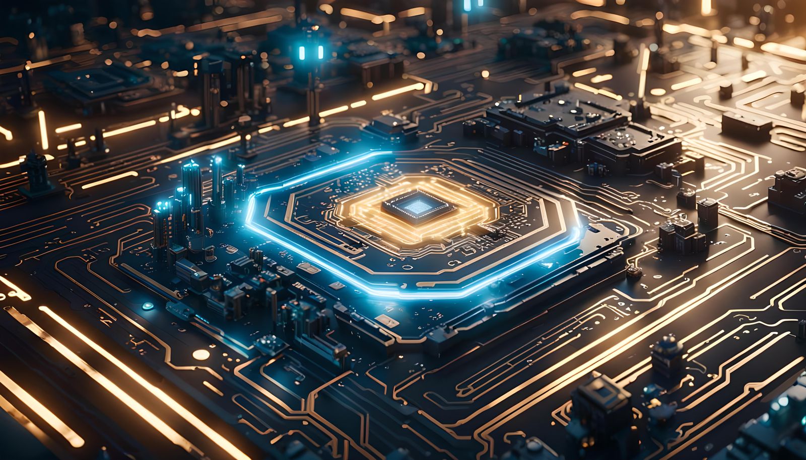 Futuristic AI Focus Sensor Poster in 3D