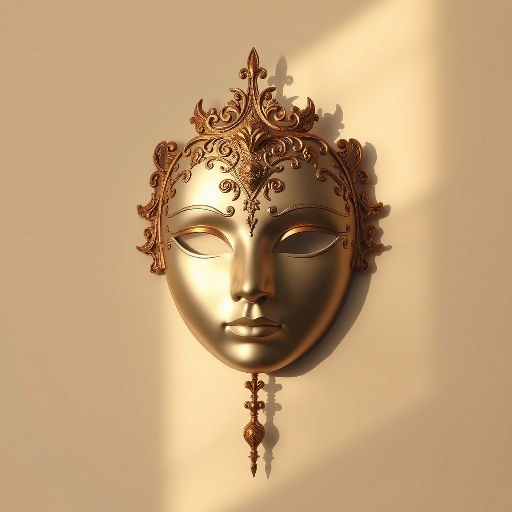 Ethereal Gold Symbolism in Minimalist Lineart