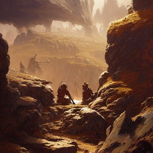 Warriors Await Battle in Baroque Romanticism Style