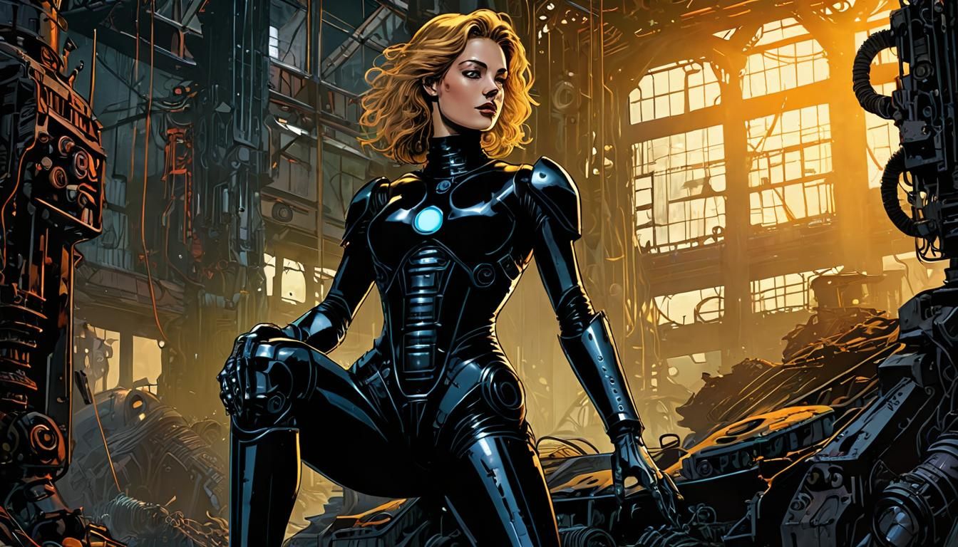 Dark Fantasy Comic Art: Zoe Heriot in Cyberman Factory