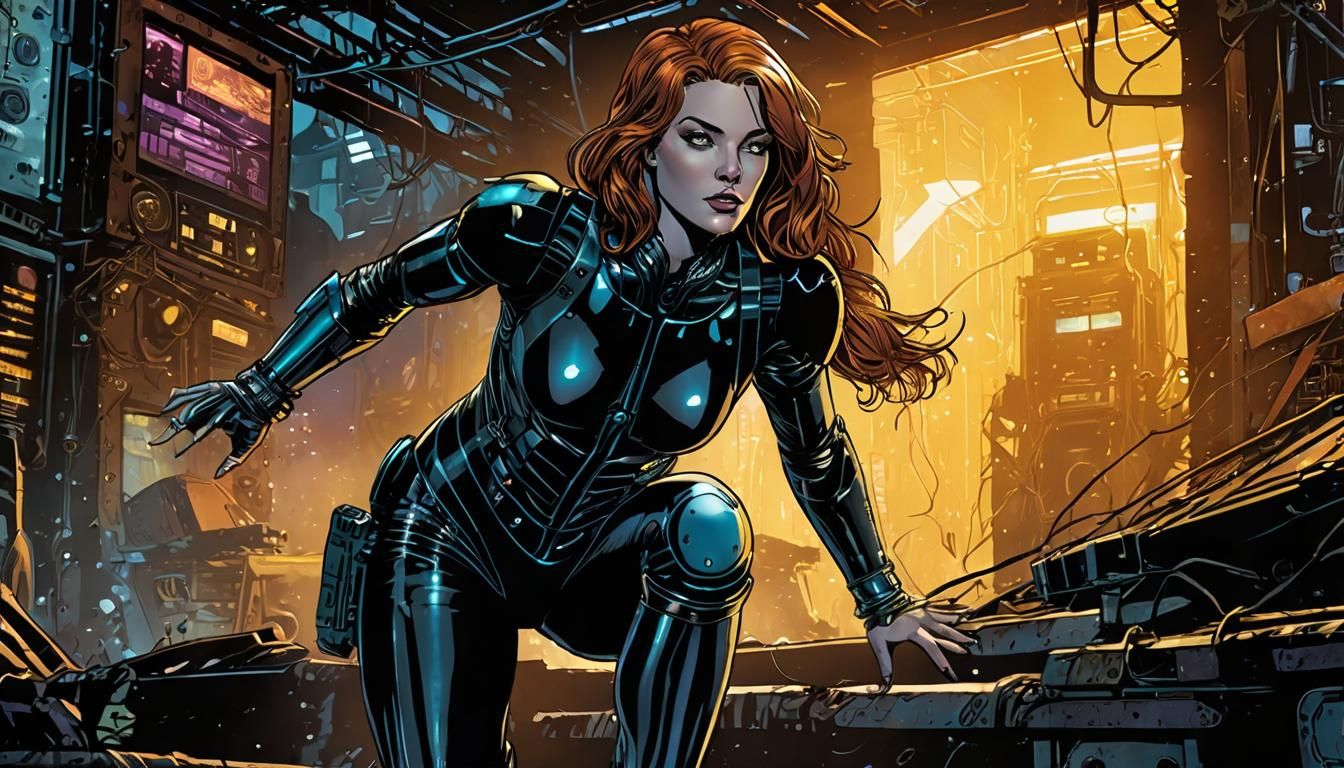 Zoe Heriot in Cyberman Factory, Comic Book Style