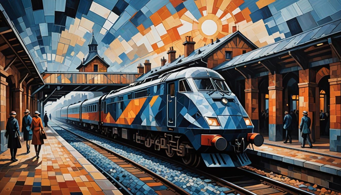Cubist Train Station Art Deco Masterpiece
