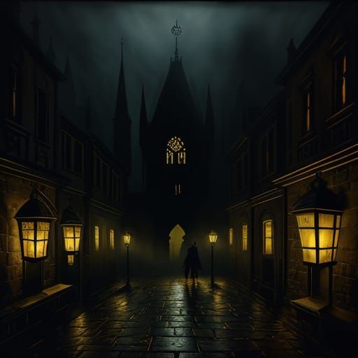 Gothic Townscape at Golden Hour