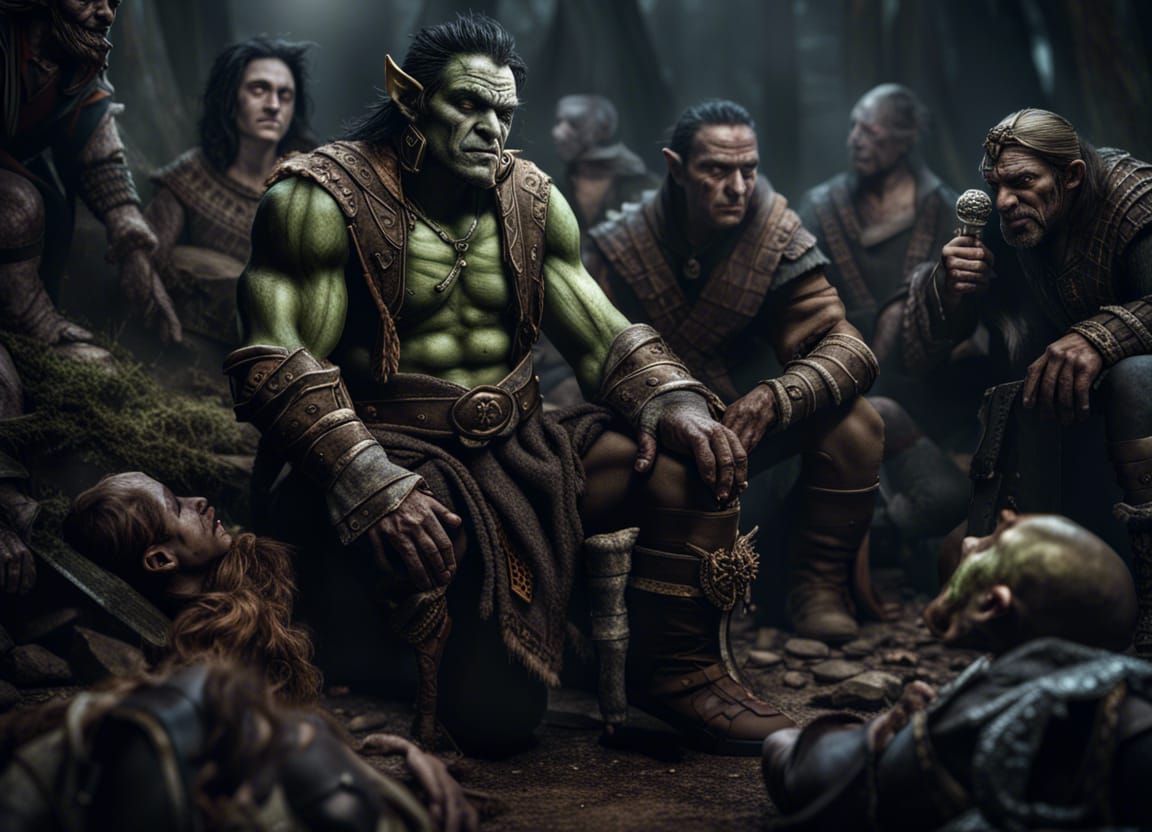 Half-Orc's Confusion: Sleep Spell Chaos in Hyperrealism