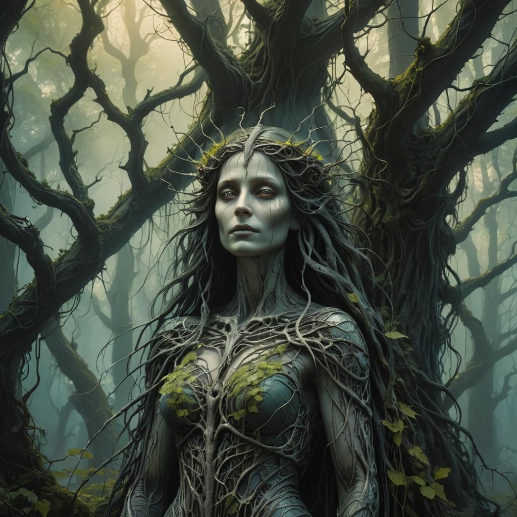 Marzanna: Slavic Goddess in Mystical Forest