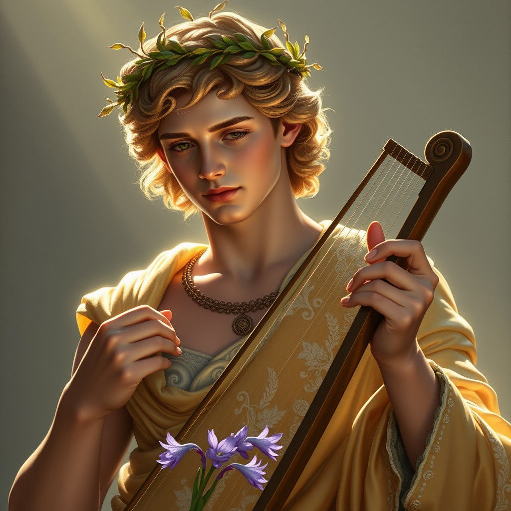 Apollo Playing Lyre with Laurel Crown