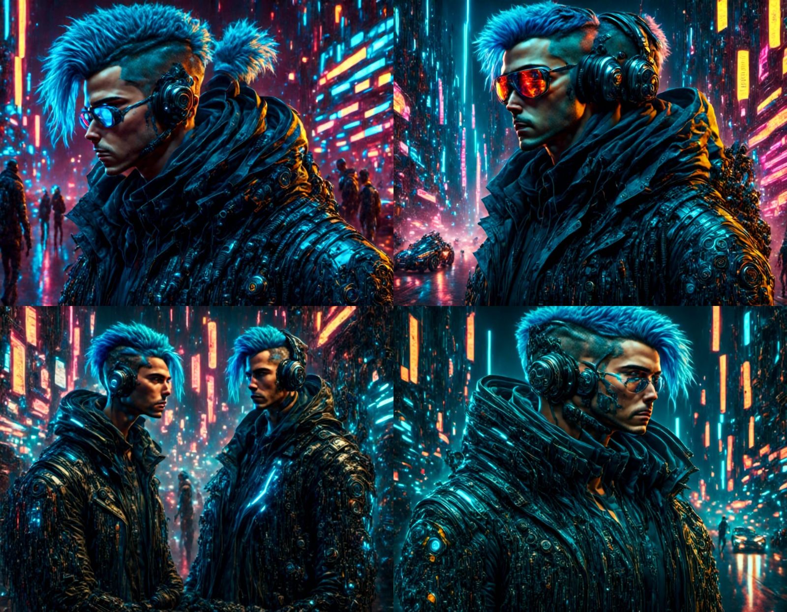 Cyberpunk Cyborg Building Futuristic Motorcycle