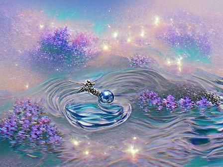 Abstract Water Dreamscape: Fluid Shapes in Motion