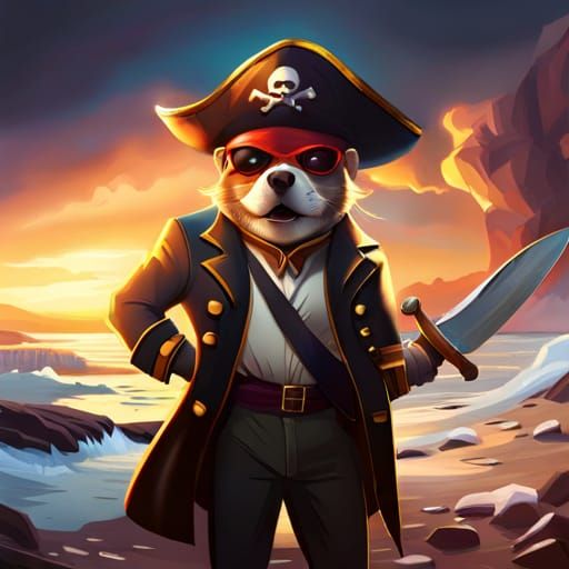 Scary Pirate Shark Concept Art in Golden Hour