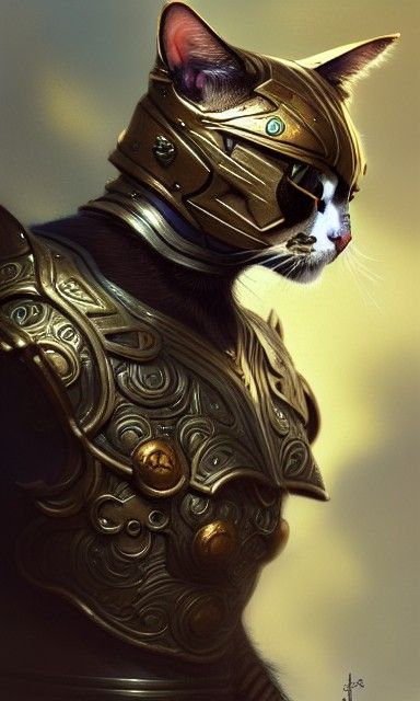 Armored Cat Concept Art in Deep Color