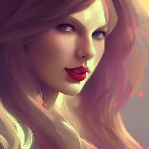 Rainbow Tint Portrait of Taylor Swift