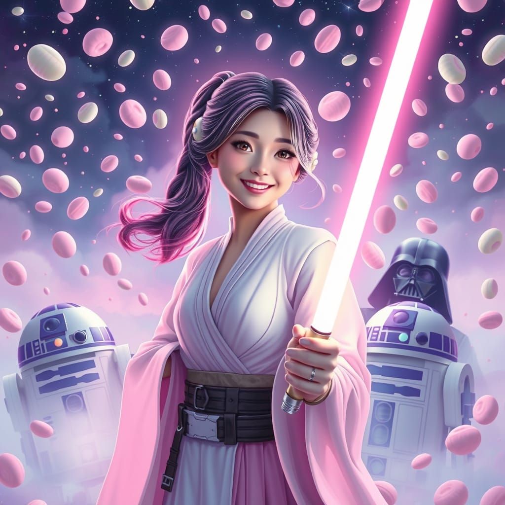 Surreal Pastel Star Wars Cosplay in Cartoon Style